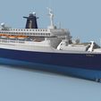 Untitled-2.jpg S.S. NORWAY cruise ship, final years version printable model - full hull and waterline