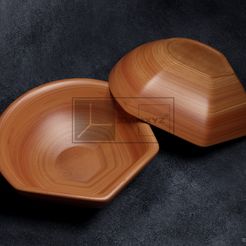 Semi-Hexagonal-Round-Bowl-©.jpg Fichier 3D Bol rond semi-exagonal - Fichiers CNC pour le bois (STL)・Design pour imprimante 3D à télécharger