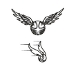 snitchBoth.png Archivo STL Snitch for wall - Harry Potter・Diseño imprimible en 3D para descargar