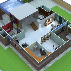 House-3D-Plan-part-1.jpg House Design Like Villa In Sketchup With Rendered 3D model