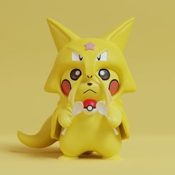 pikachu-cosplay-kadabra-render.jpg STL file Pokemon - Pikachu Kadabra Cosplay・3D print model to download