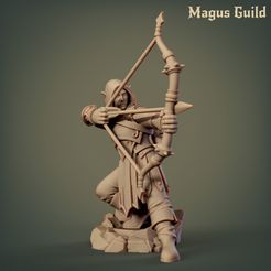 Elf_fighter_Mg5.2-1.jpg STL file Elf Fighter with bow – MG5.2・3D print design to download