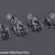 28mm Russian Machine Gun WW1 Russian Squad - Wargame - 28mm - Files Pre-supported