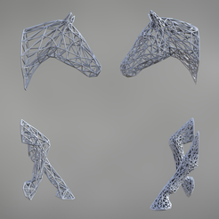 4.png 3D file HORSE WIREFRAME WALL DECOR (2 DESIGNS)・3D printing template to download