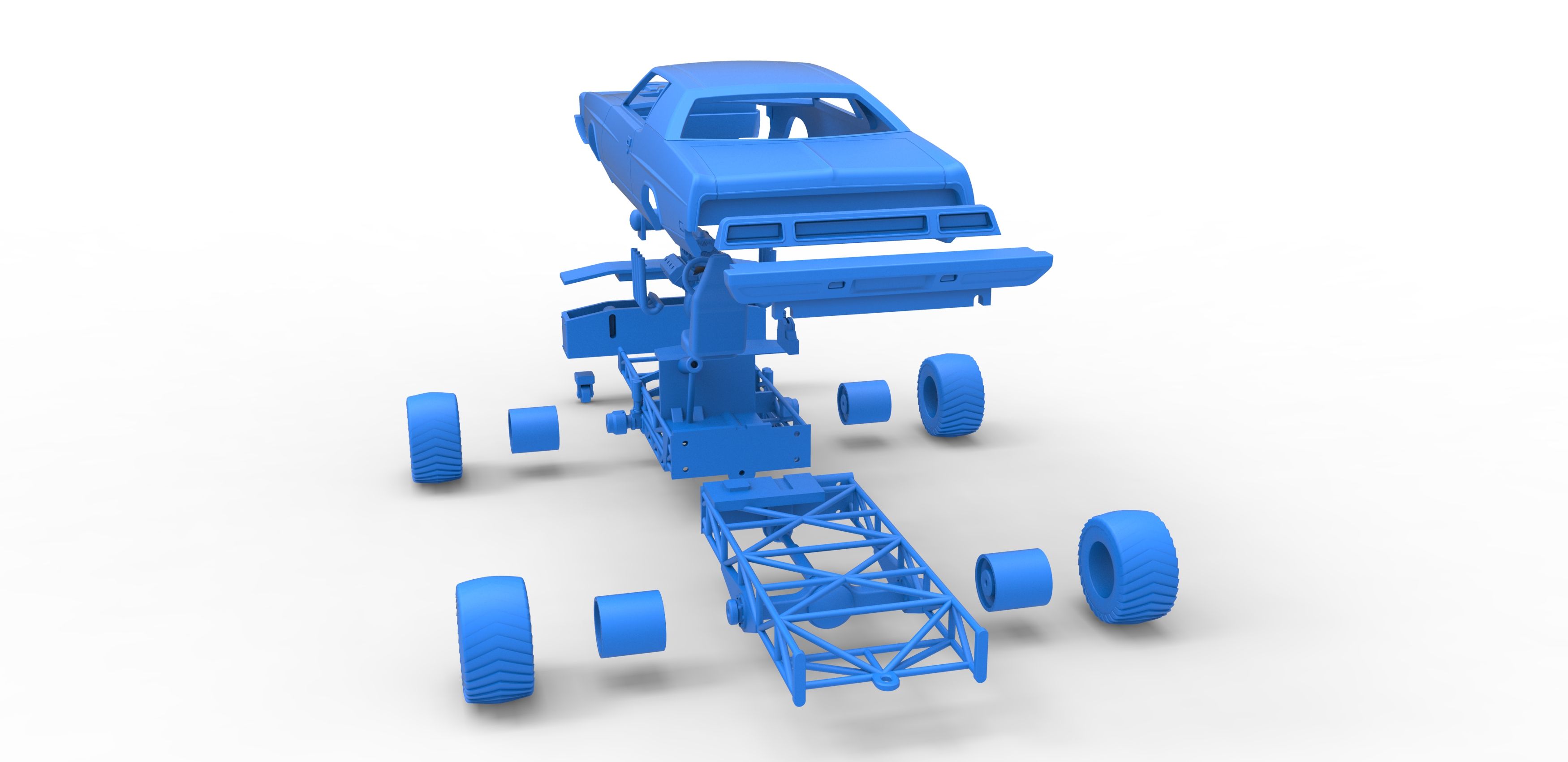 71.jpg Fichier 3D Camion tracté 4wd avec coque de voiture échelle 1:25・Objet imprimable en 3D à télécharger, CosplayItemsRock