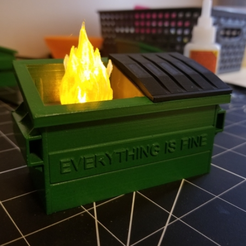 23.png Download free STL file Dumpster (trash) on Fire • Template to 3D print, Gombos23