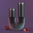 render_3.png U-Shape Ribbed Curl Vase 03