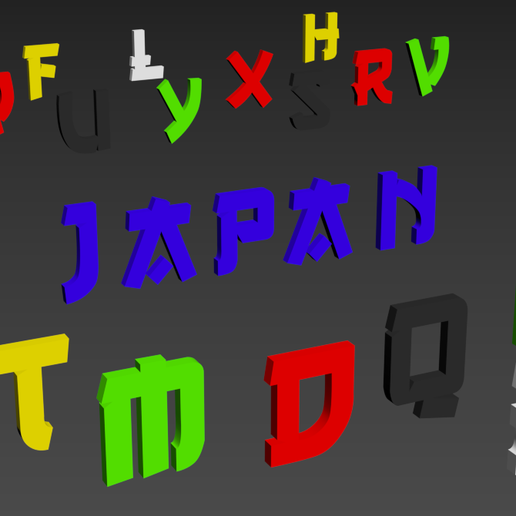 letters.PNG 3D font "Japan" | Police 3D