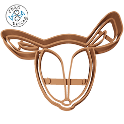 Animalitos-Ciervo-5cm-2pc.png STL file Deer With Crown Of Flowers - Forest Animals - Cookie Cutter - Fondant - Polymer Clay・3D print design to download