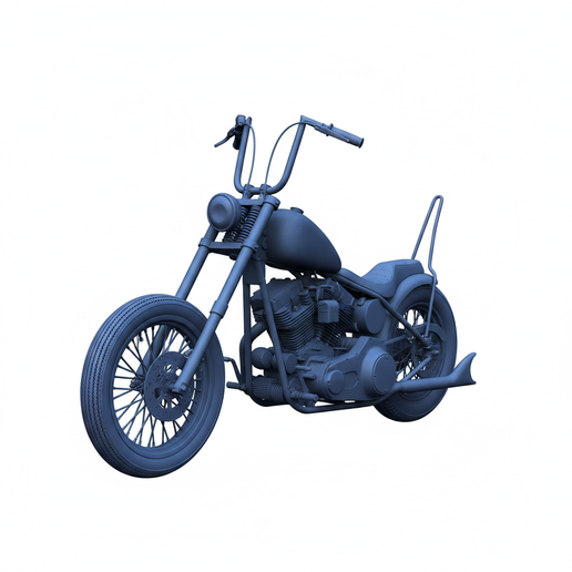 Harley-Davidson Chopper vintage motorcycle STL, sci fi motorcycle STL, track bike STL, bobber motorcycle STL, classic motorcycle STL, motorcycle showroom STL, drag bike STL, motorcycle diorama, enduro bike STL, 1:32 motorcycle, 1:18 motorcycle, realistic