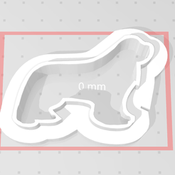 Snímek obrazovky (2).png Archivo STL Cortador de galletas para perros de Terranova・Plan imprimible en 3D para descargar