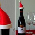 wine_display_large.jpg Santa Hat - Christmas decoration that fits onto the top of a bottle of Bubbly!