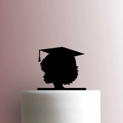 JB_Graduation-Afro-Girl-Head-225-B478-Cake-Topper.jpg Fichier STL DÉCORATION DE FIN D'ÉTUDES POUR FILLE AFRO・Modèle pour imprimante 3D à télécharger