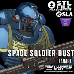 1.png Archivo STL Space Soldier Bust A・Idea de impresión 3D para descargar