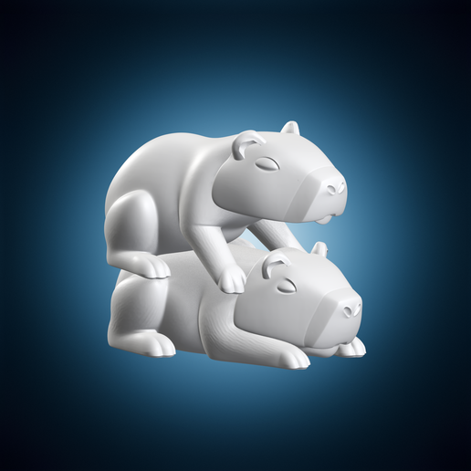 🗿 Stacked Capybara Animal Figures Toy Collection・ 3D File for 3D ...