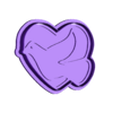 dove within a heart-cookiecad.stl Taube innerhalb eines Herzens Ausstechform