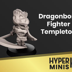 Dragonborn-Fighter-Templeton.png Descargar archivo STL Dragonborn Fighter Templeton • Objeto para impresora 3D, HyperMiniatures