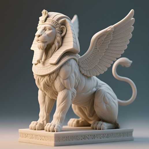 🗿 Realistic Sphinx Statue – Ancient Egyptian Mythical 3D Model・ STL ...