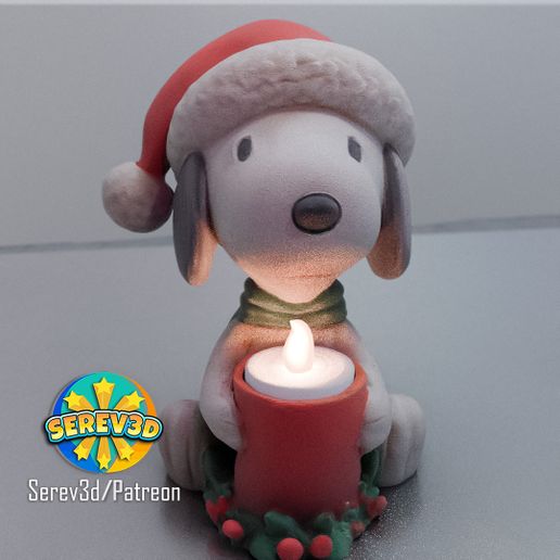 🎄 Christmas Snoopy - Festive Candle Holder - 3D Print STL/3MF・ STL File ...