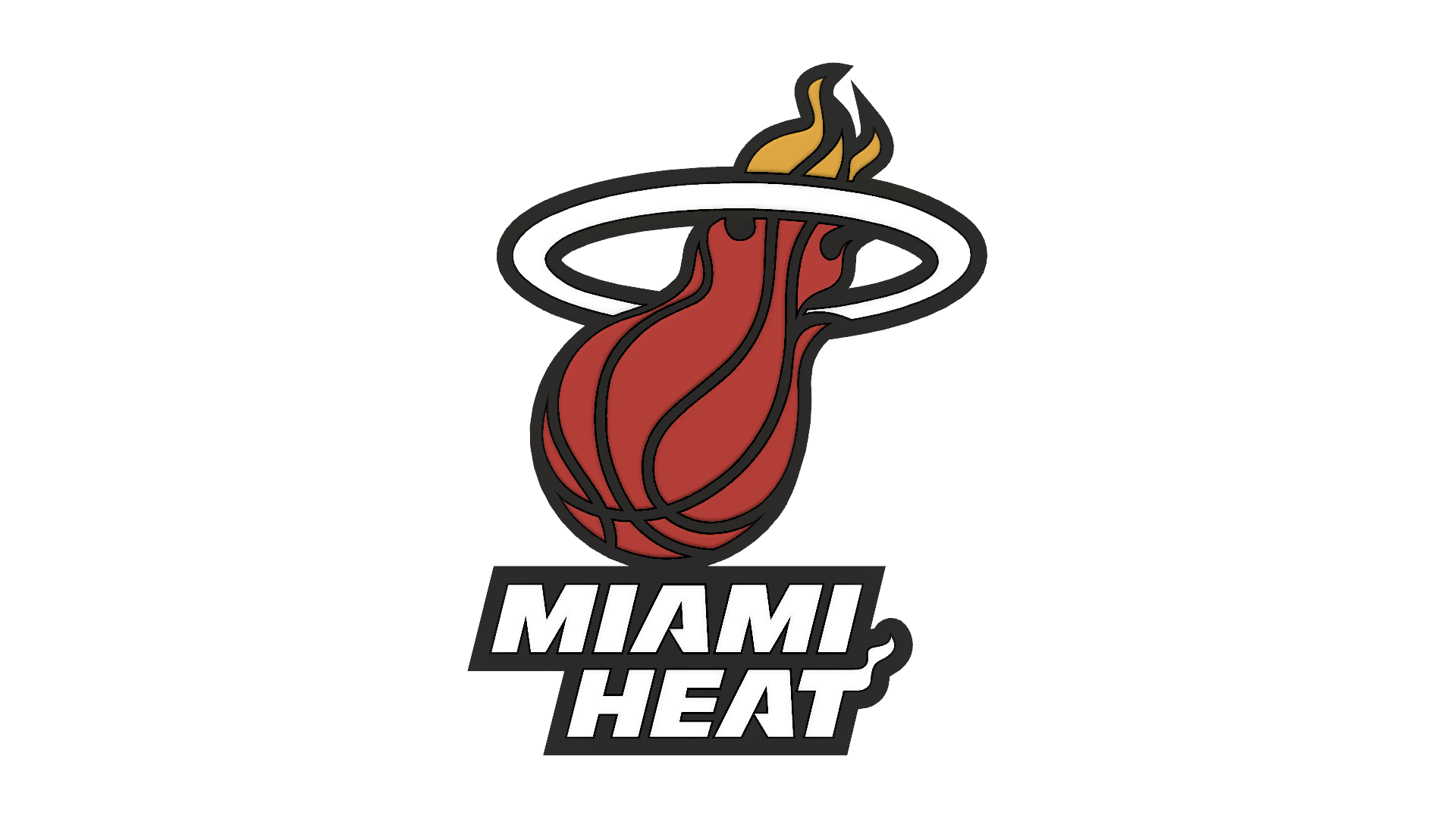 Miami-Heat-Stand-Logo-Front-3-v1.png STL file Miami Heat Stand Logo NBA・3D printer model to download, Upcrid