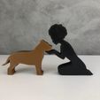 WhatsApp-Image-2023-01-16-at-17.35.09.jpeg Girl and her American Bully(afro hair) for 3D printer or laser cut