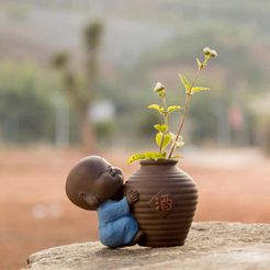 with letter 2.jpg Бесплатный STL файл Buddha Vase 03・Шаблон для загрузки и 3D-печати