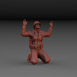 sol.25.png STL file WW2 AMERICAN SOLDIER SURRENDERED V2・3D printing idea to download