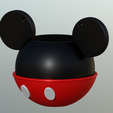mickey-Dulces2.png STL file Mickey mouse halloween, candy basket or mickey flower pot・3D printing template to download
