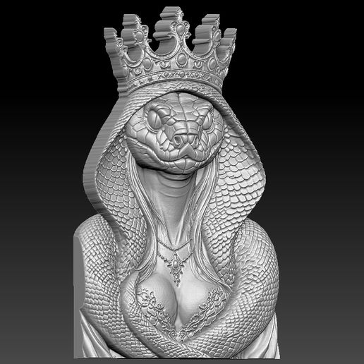 👸 Queen Snake CNC Relief Model・ STL File for 3D printing・Cults