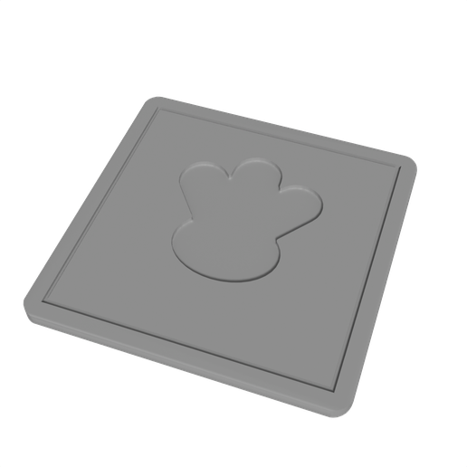 Hadrosaur Footprint Coaster Square STL