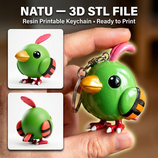 NATU 3D PRINTABLE STL FILE RESIN KEYCHAIN