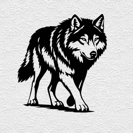 WALKING WOLF WALL ART 2 VERSIONS