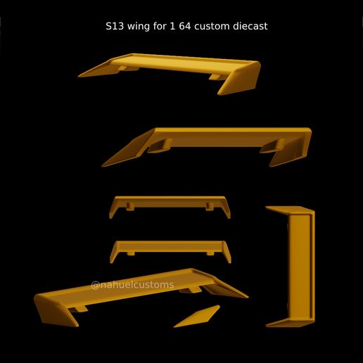 🪶 S13 wing for 1 64 custom diecast・ STL File for 3D printing・Cults