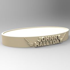 socle_ovale_02.jpg STL file NEW MODEL OVAL STAND JOHNNY HALLYDAY 2 GUITARS・3D printable model to download