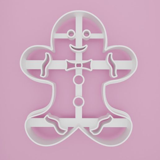 Download Stl File Gingerbread Man 3 Cookie Cutter • 3d Printable Model ・ Cults 8734
