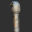 Egyptian-Horus-pharaoh-Walking-Stick-Handle-3D-Printable-Model-CNC-8.jpg Bâton de marche égyptien Horus pharaon Modèle 3D imprimable CNC (4)