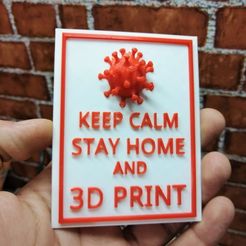 stay home.jpg Download free STL file STAY HOME AND 3D PRINT • 3D printing model, YEHIA