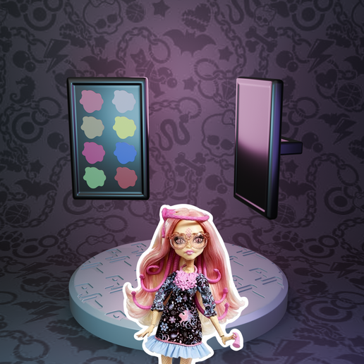 Monster High Frights Camera Action/Basic Viperine Gorgon doll make up palette replacement