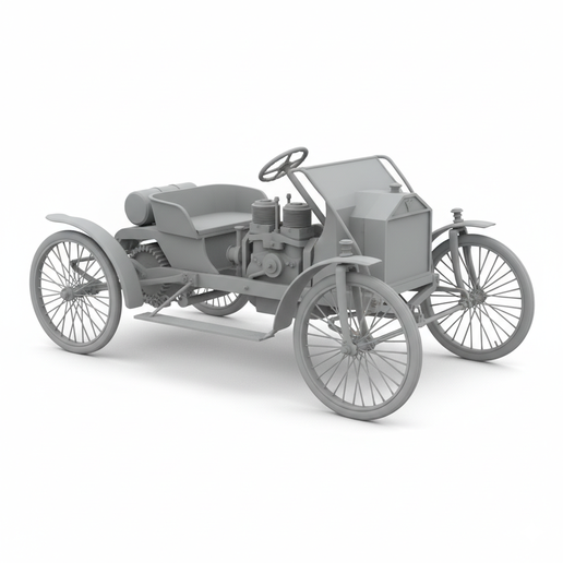 Ford Quadricycle 1:18 car STL, pickup truck STL, rally car STL, wide fender car STL, GT car STL, car statue STL, vintage car STL, tuned car STL, car gift STL, car miniature STL, 1900s car STL, pre supported car STL, car for diorama, car figurine STL, easy