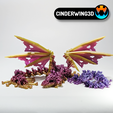 Still1.png Hollow Dragon, Articulating Bone Dragon, Halloween, Cinderwing3D, Print-in-place