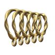 Hoop-Oval-section-Twist-triple-bail-link-size3to7-04.jpg Modelo de impressão 3D de alça dupla torcida de secção oval com laço
