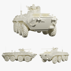 preview00.png Fichier STL Véhicule blindé de transport de troupes BTR-82A・Plan imprimable en 3D à télécharger