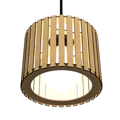 Cilindrica-Ripada-MDF-Cru-20x15-1.png STL file CEILING LIGHT LAMP 3D PRINT AND LASER CUT FILES MODEL 21・3D printing design to download