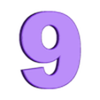 9_with_top_plane.stl Number 0-9 with editable top area