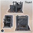 4.jpg Ruined desert building with wooden frame and upstairs terrace (15) - Canyon Sandy Landscape 28mm 15mm RPG DND Nomad Desertland African Middle East