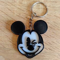 Llavero-Mickey-Mouse.jpg Файл STL Ретро-брелок для ключей "Микки Маус・3D-печатный дизайн для загрузки
