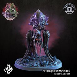 Spider-Queen-mounted.jpg Fichier 3D G'elyanna Abaeir sur le trône de l'araignée・Design pour imprimante 3D à télécharger