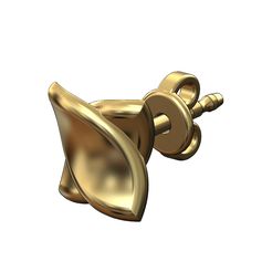 Bent-overlapping-leafs-Stud-earring-00.jpg STL file Overlapping twisted leafs stud earring 3D print model・Model to download and 3D print