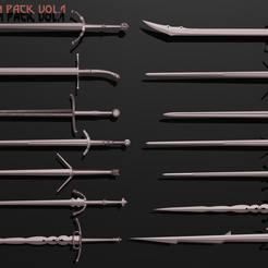 WPP1Text.png STL file Witcher 3 Weapon pack vol. 1・3D print design to download