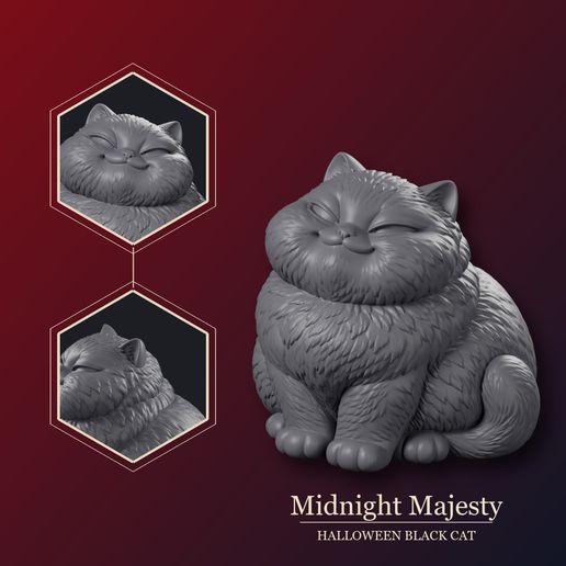 Midnight Majesty - Chubby Black Cat (Halloween)